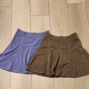 2 Pieces Athleta Blue and Brown Skater Skirts